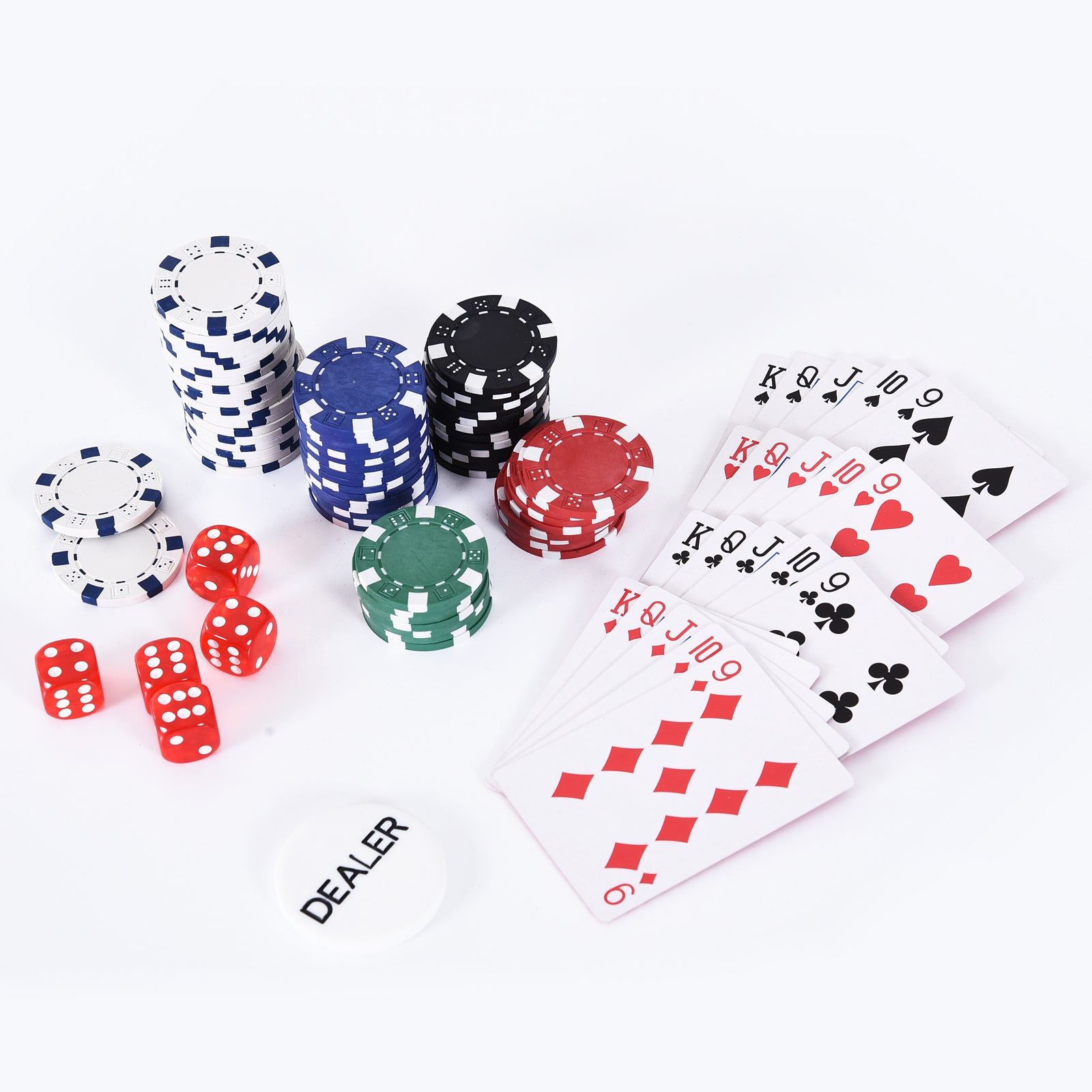 Maleta de Poker Profissional com 300 Fichas Multicoloridas 38x20,5x6,5cm