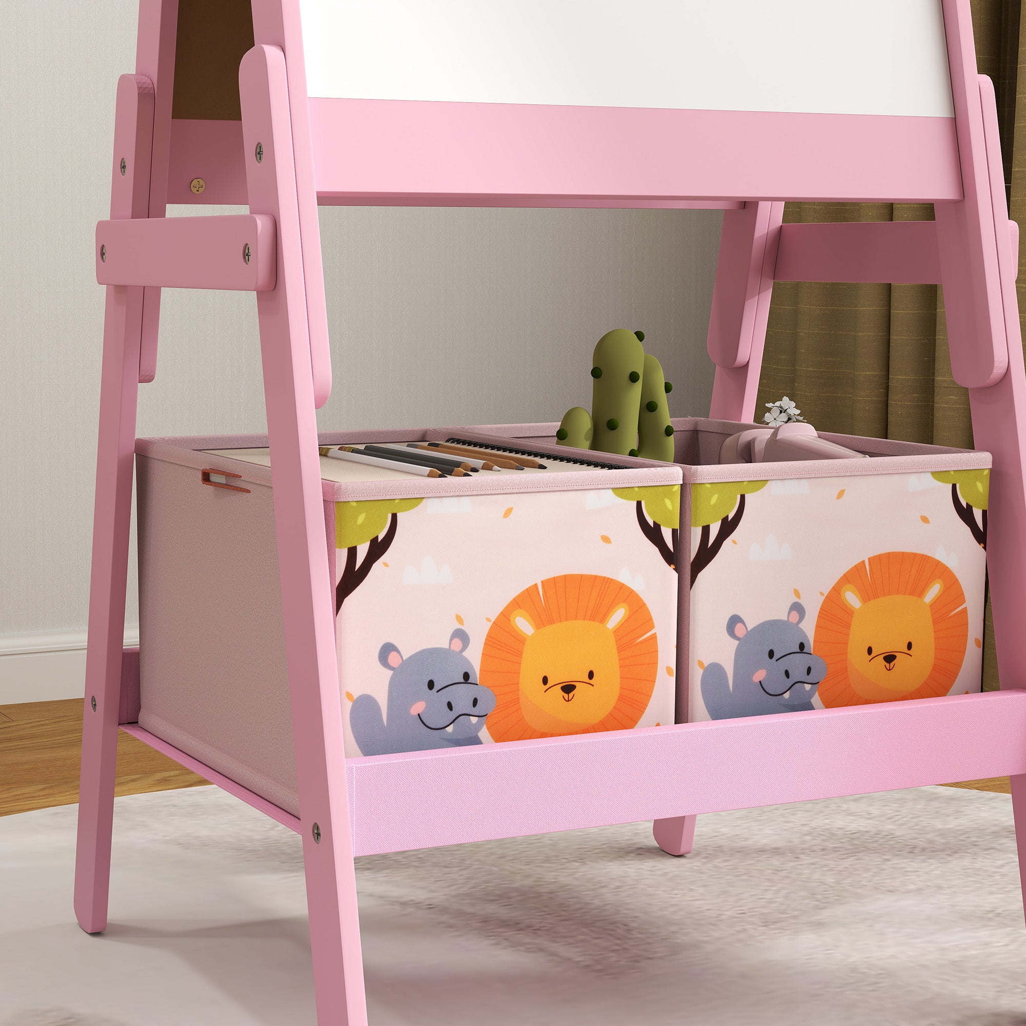 Cavalete Infantil 2 em 1 Rosa 53,5x49x113 cm