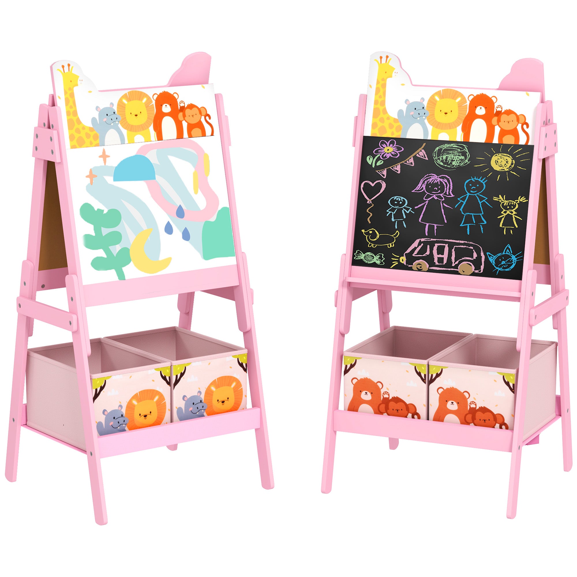 Cavalete Infantil 2 em 1 Rosa 53,5x49x113 cm