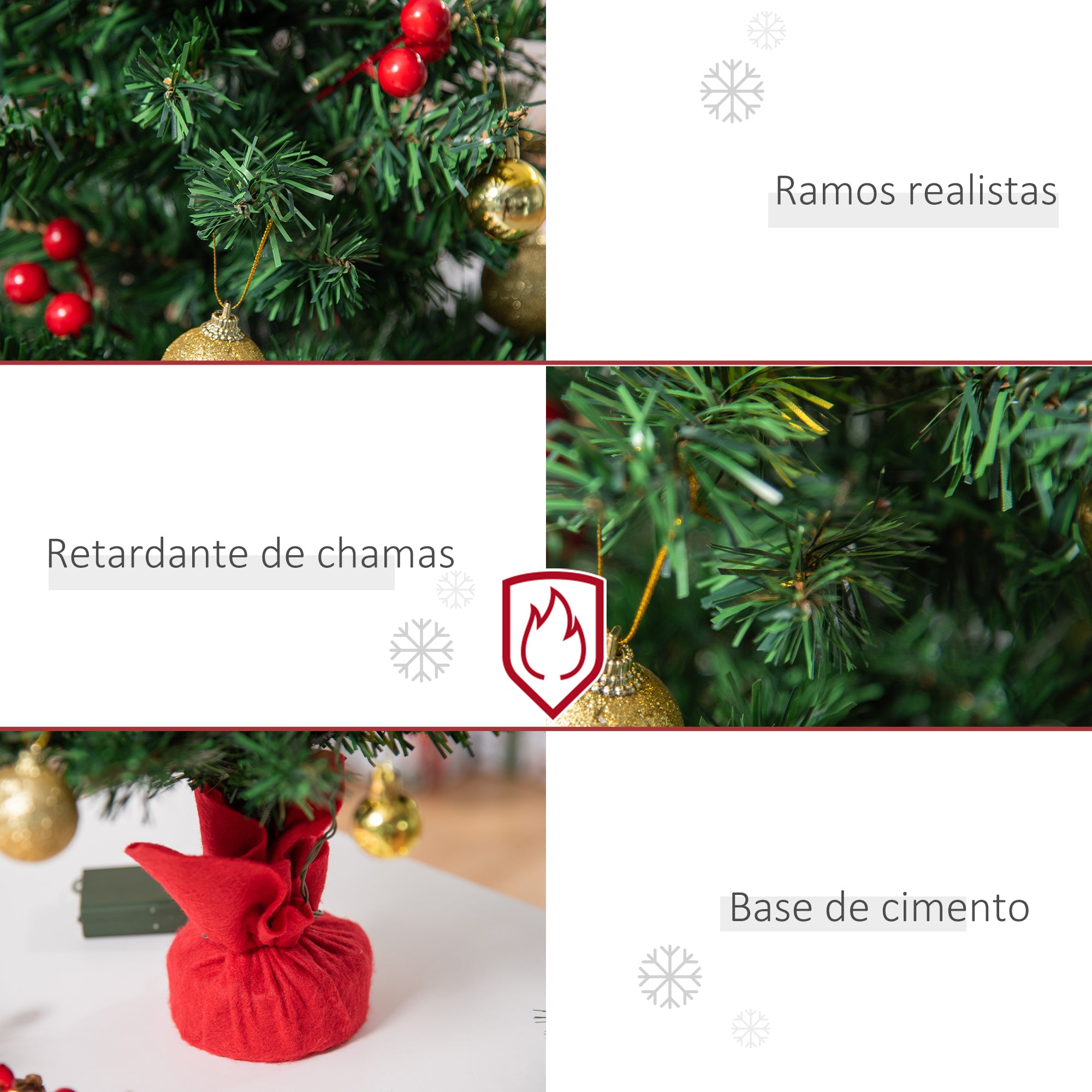 Mini Árvore de Natal 60cm Verde Ø40x60cm com Luzes LED e Decorações