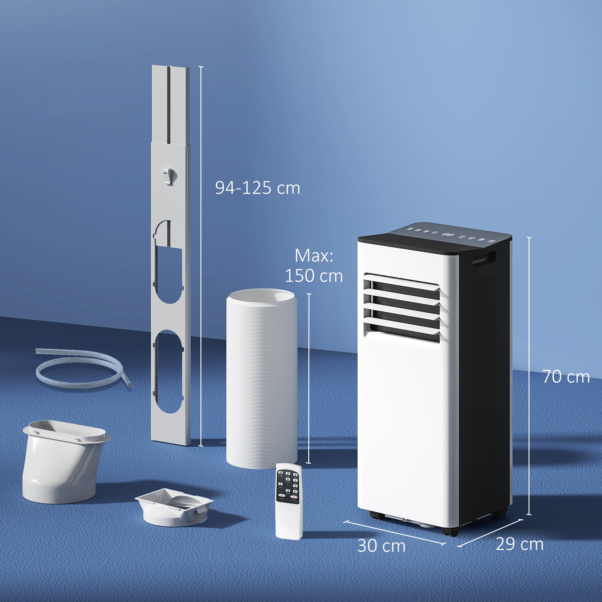 Ar Condicionado Portátil 3 em 1 9000 BTU Branco 30x29x70,7 cm