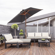 Chapéu de Sol de Jardim 200x150x230 cm Cor Cinza Escuro