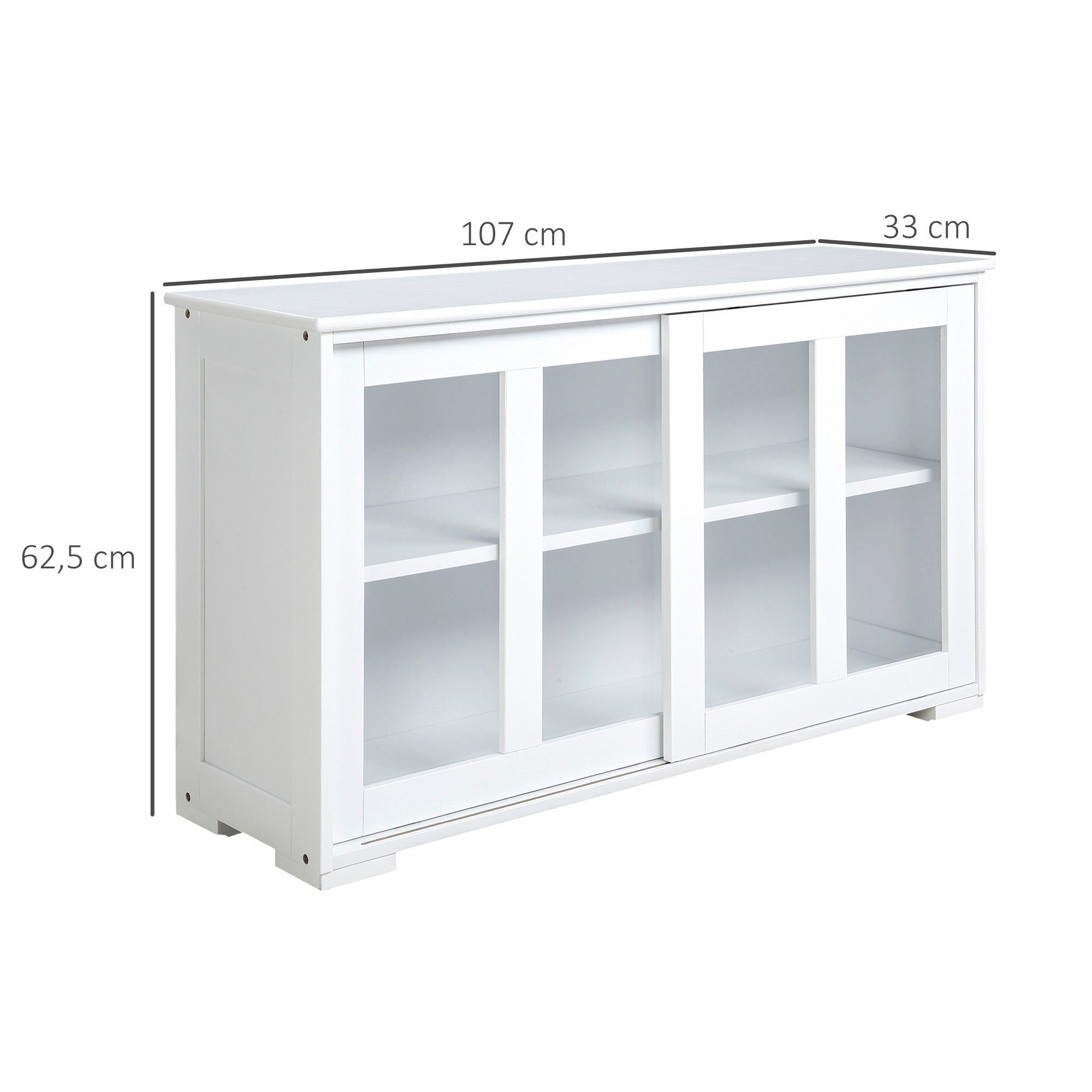 Aparador de Cozinha Moderno 107x33x62,5 cm Branco