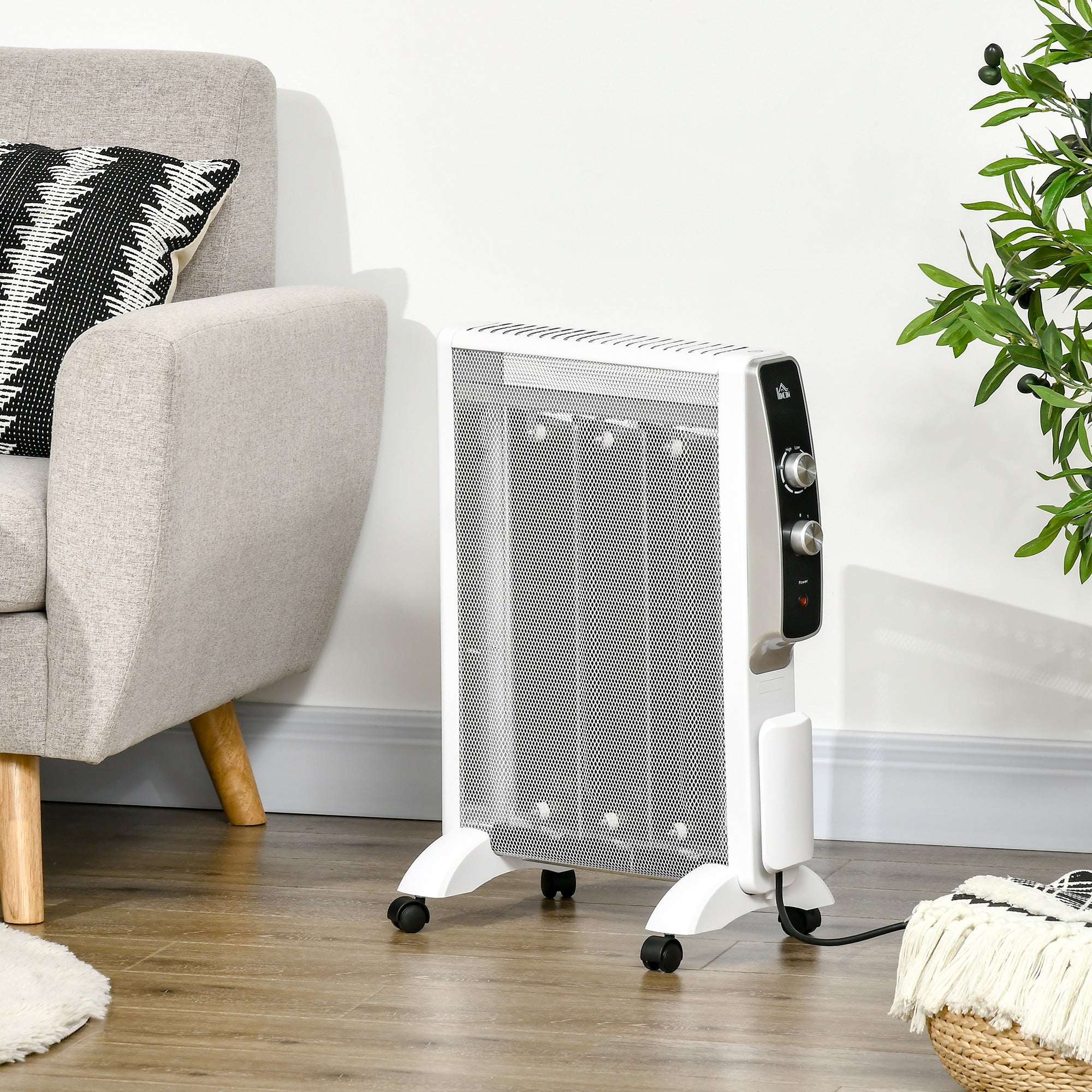 Aquecedor Elétrico 750W/1500W Branco - 47x26.5x61.5 cm