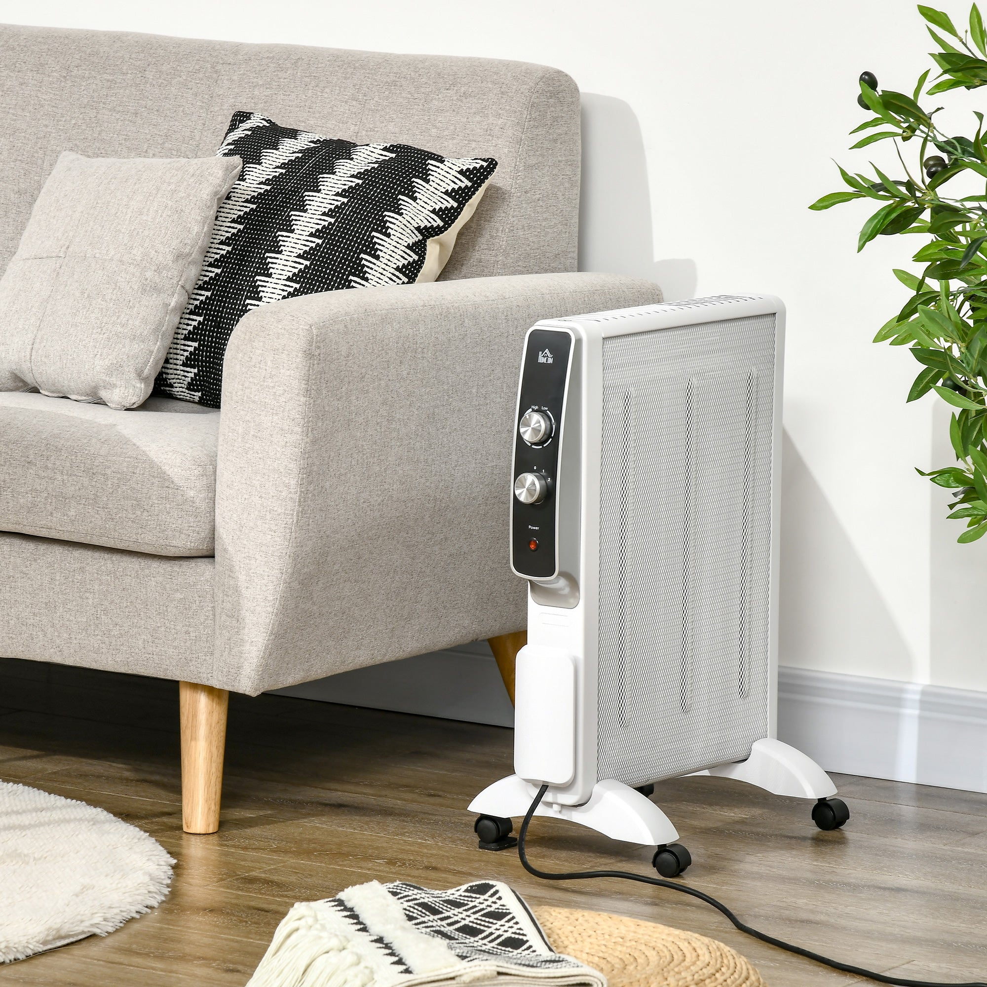Aquecedor Elétrico 750W/1500W Branco - 47x26.5x61.5 cm