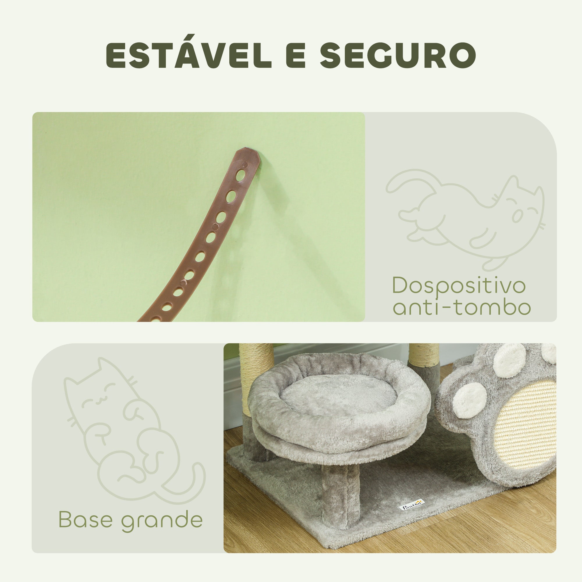 Arranhador para Gatos 110 cm Cinzento