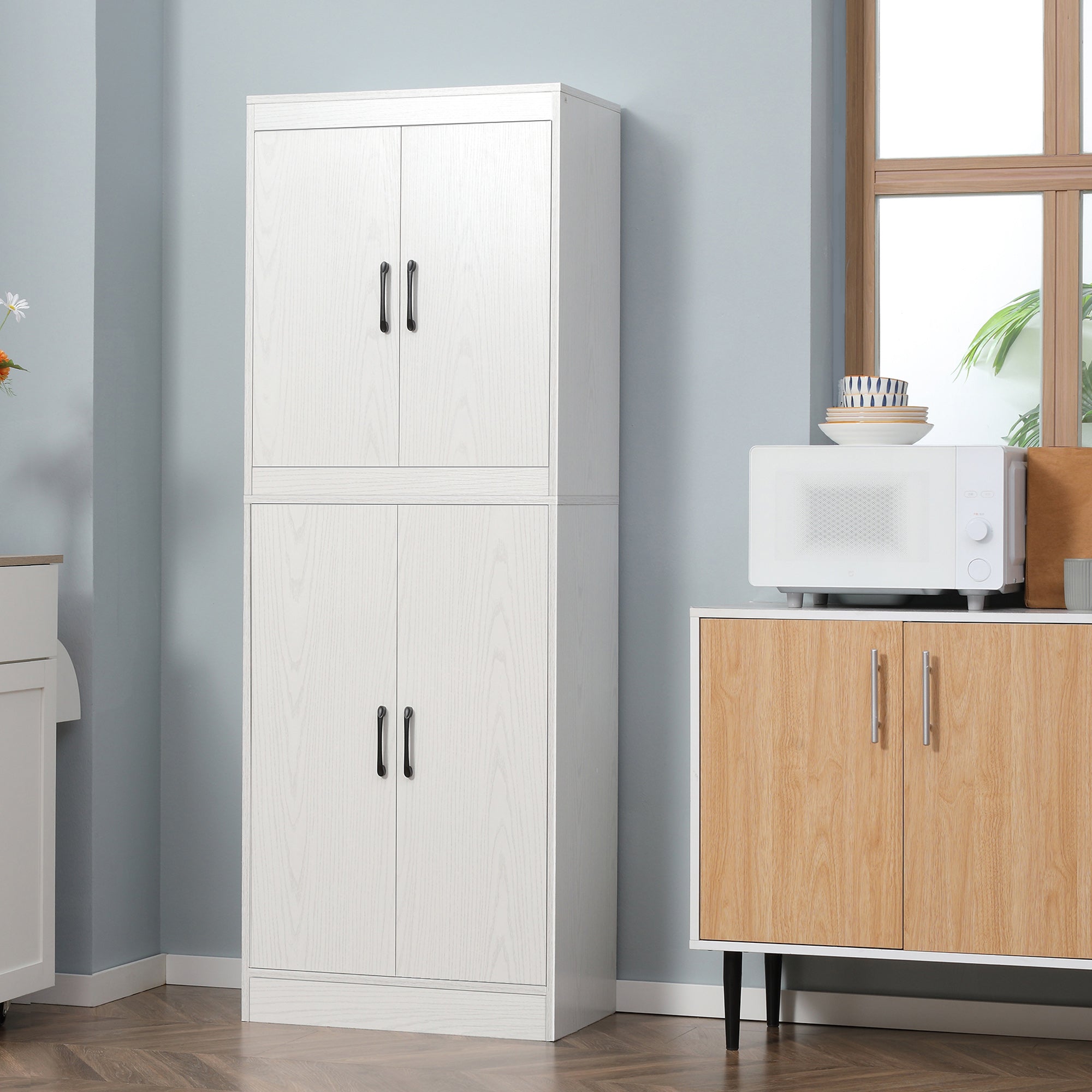 Armário de Cozinha Espaçoso 60x36x168 cm Branco