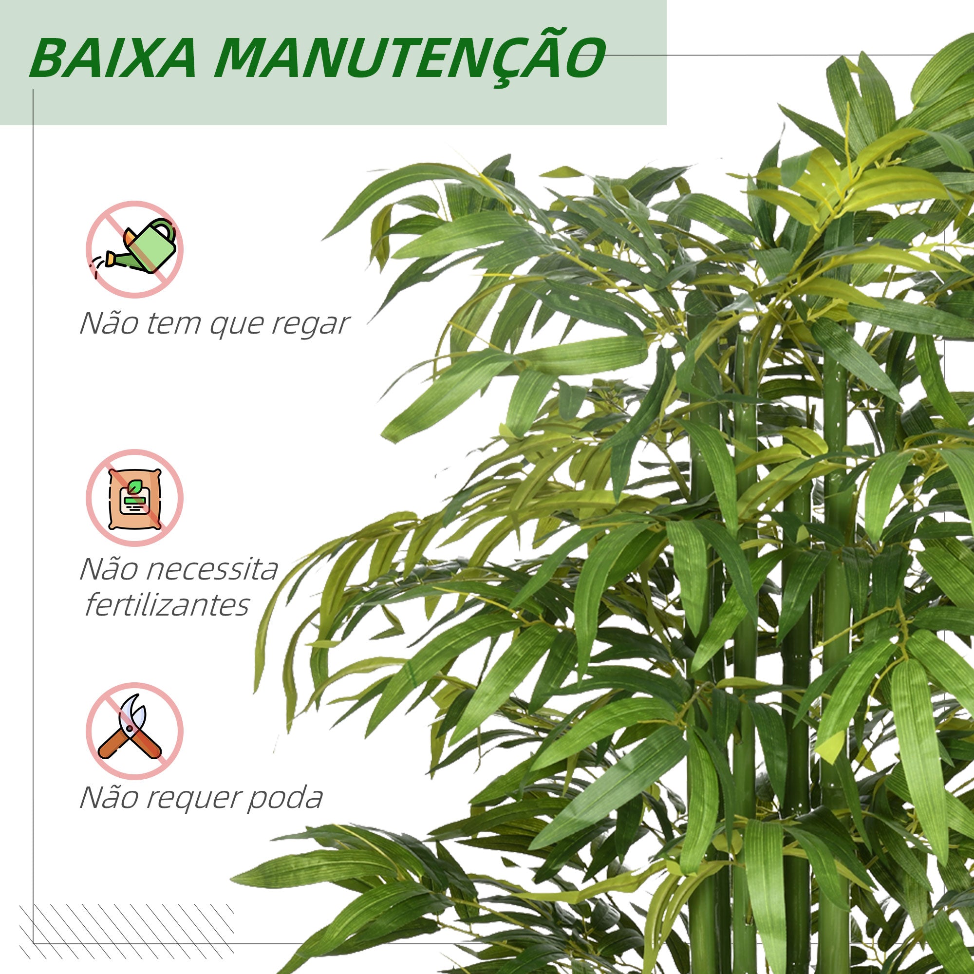 Planta Artificial Bambu em Vaso – 180cm – Verde – Plástico PE