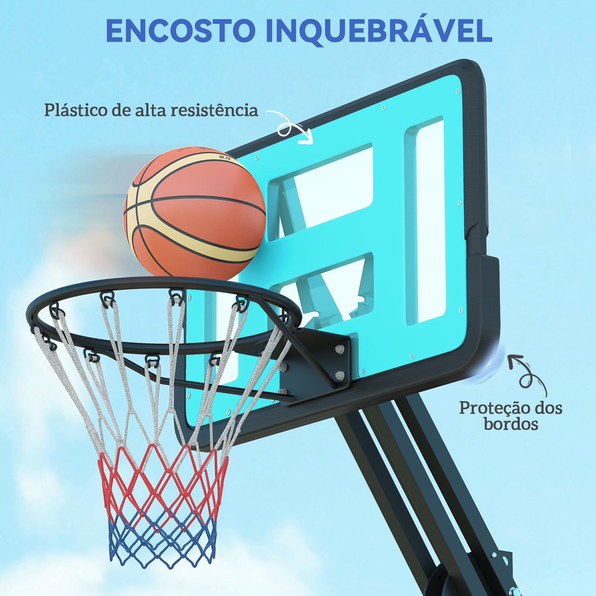 Tabela de Basquetebol Ajustável Preto 71x45x146-236 cm