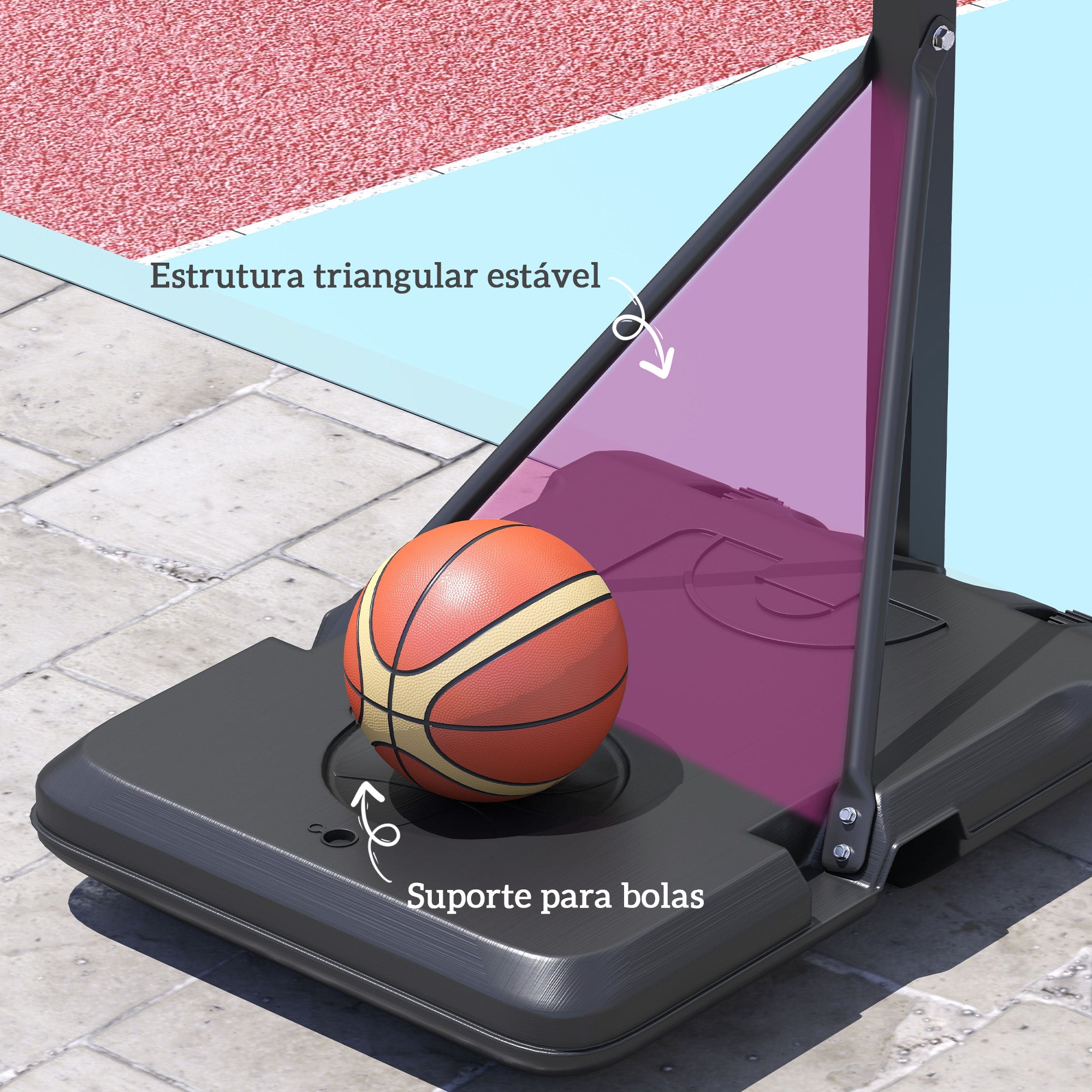 Tabela de Basquetebol Ajustável Preto 71x45x146-236 cm