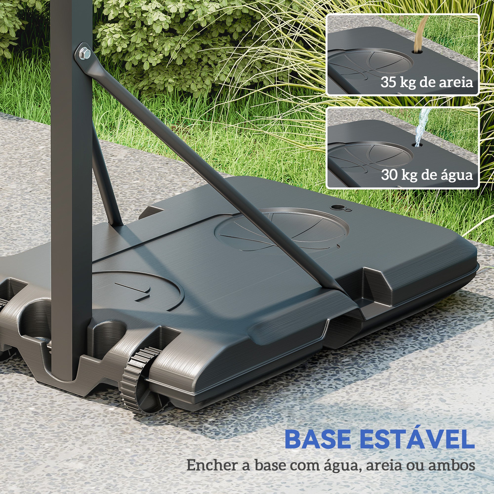 Tabela de Basquetebol Ajustável Preto 71x45x146-236 cm