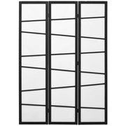 Biombo de 3 Painéis Separador de Ambientes 120x170 cm Preto e Branco