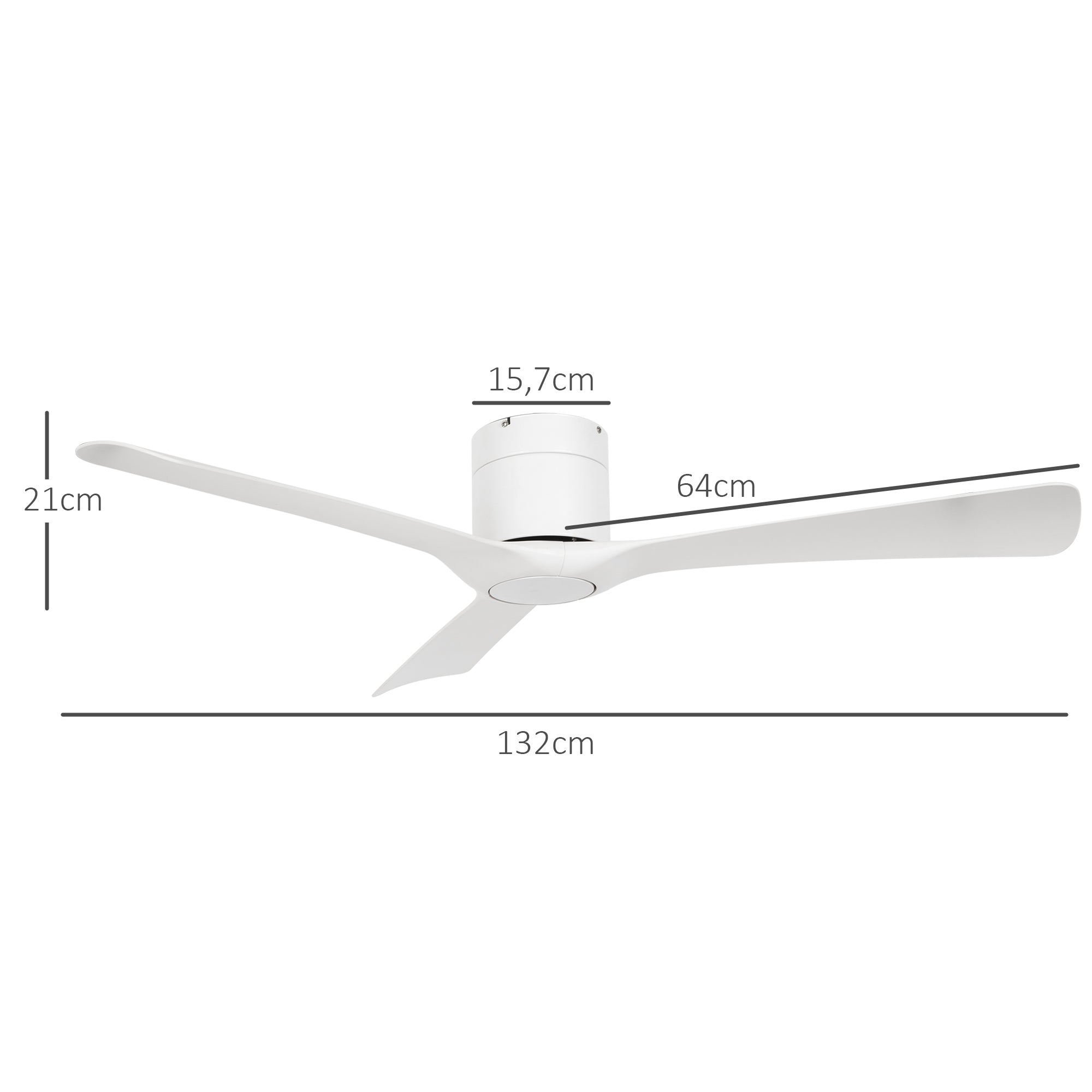 Ventoinha de Teto Silenciosa Branca Ø132x21 cm