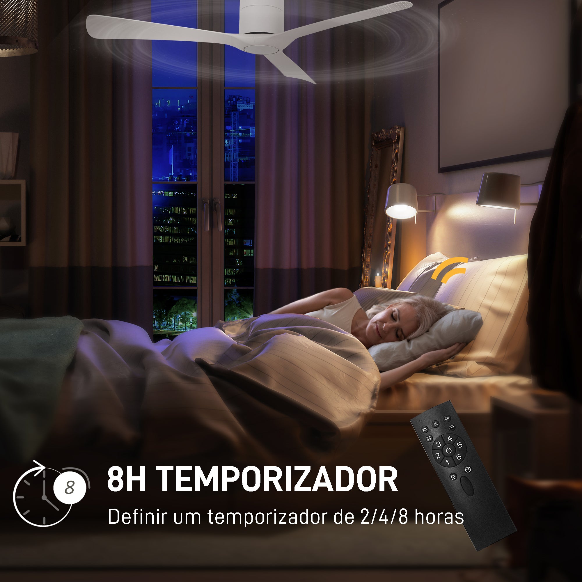 Ventoinha de Teto Silenciosa Branca Ø132x21 cm