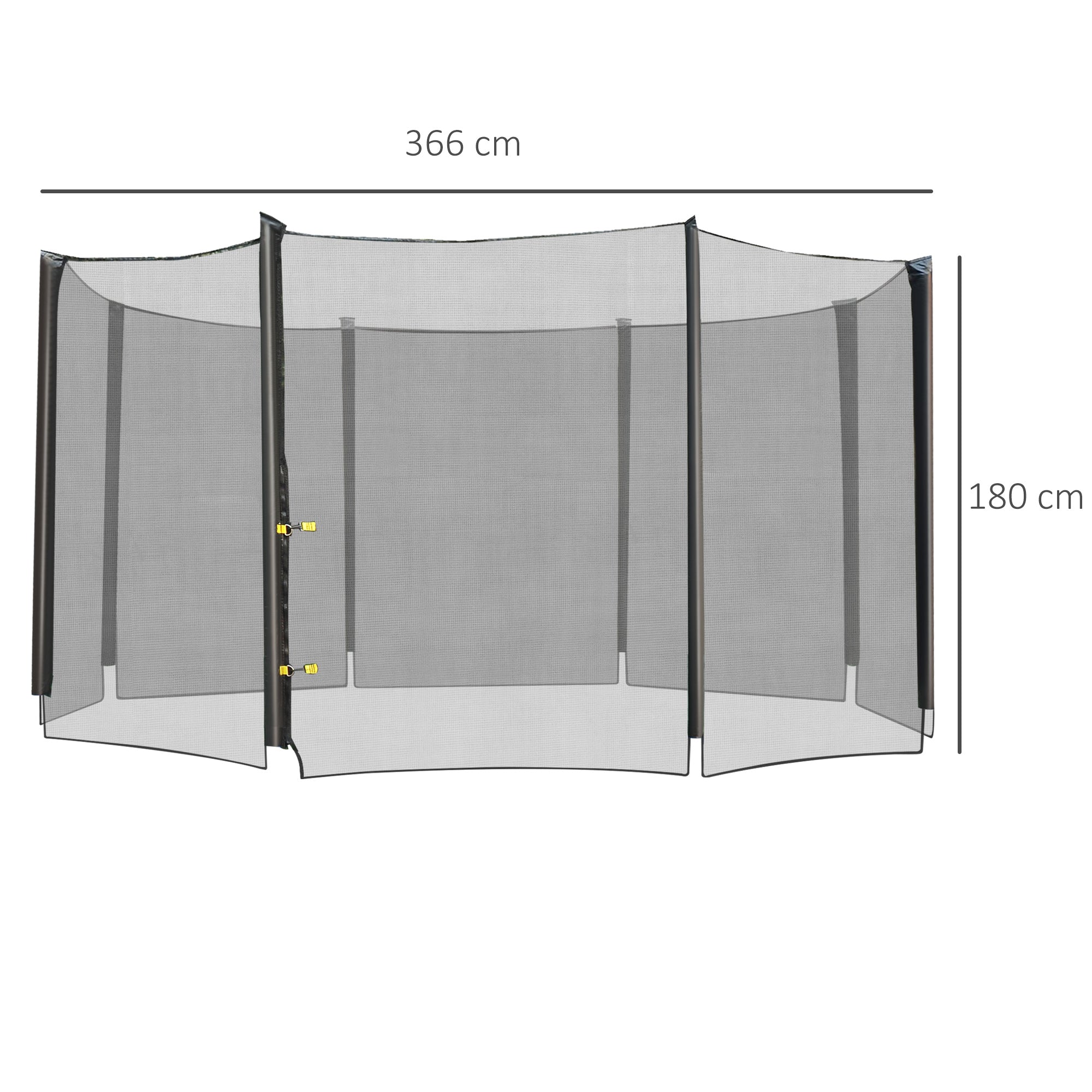 Rede de Segurança para Trampolim Ø366x180 cm - Cor Preto