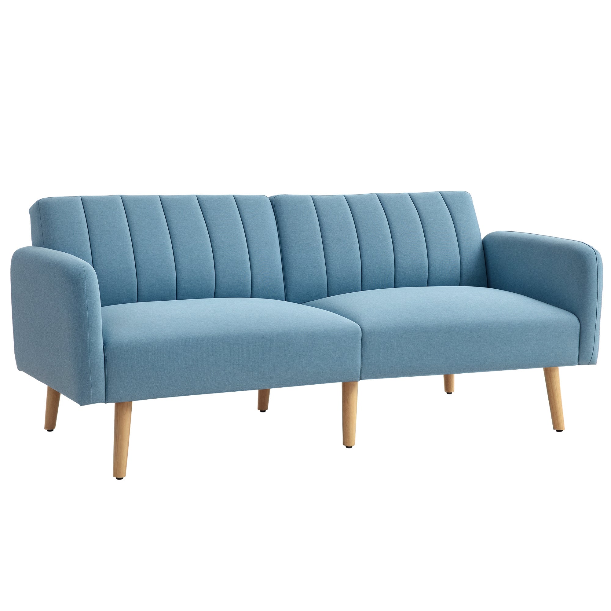 Sofá Cama de 2 Lugares 173x75x73 cm Azul Claro