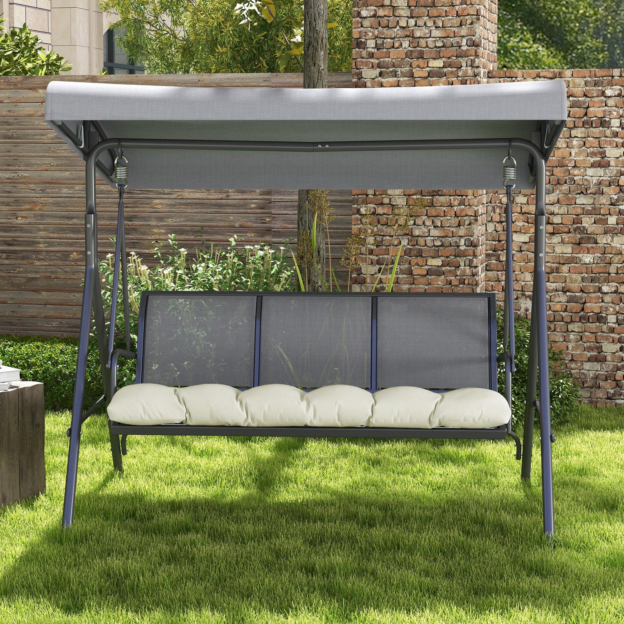 Almofada para Banco 128x48x8 cm - Cor Creme Branco