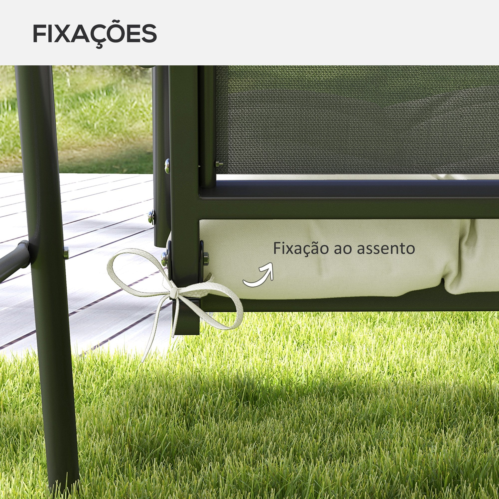 Almofada para Banco 128x48x8 cm - Cor Creme Branco