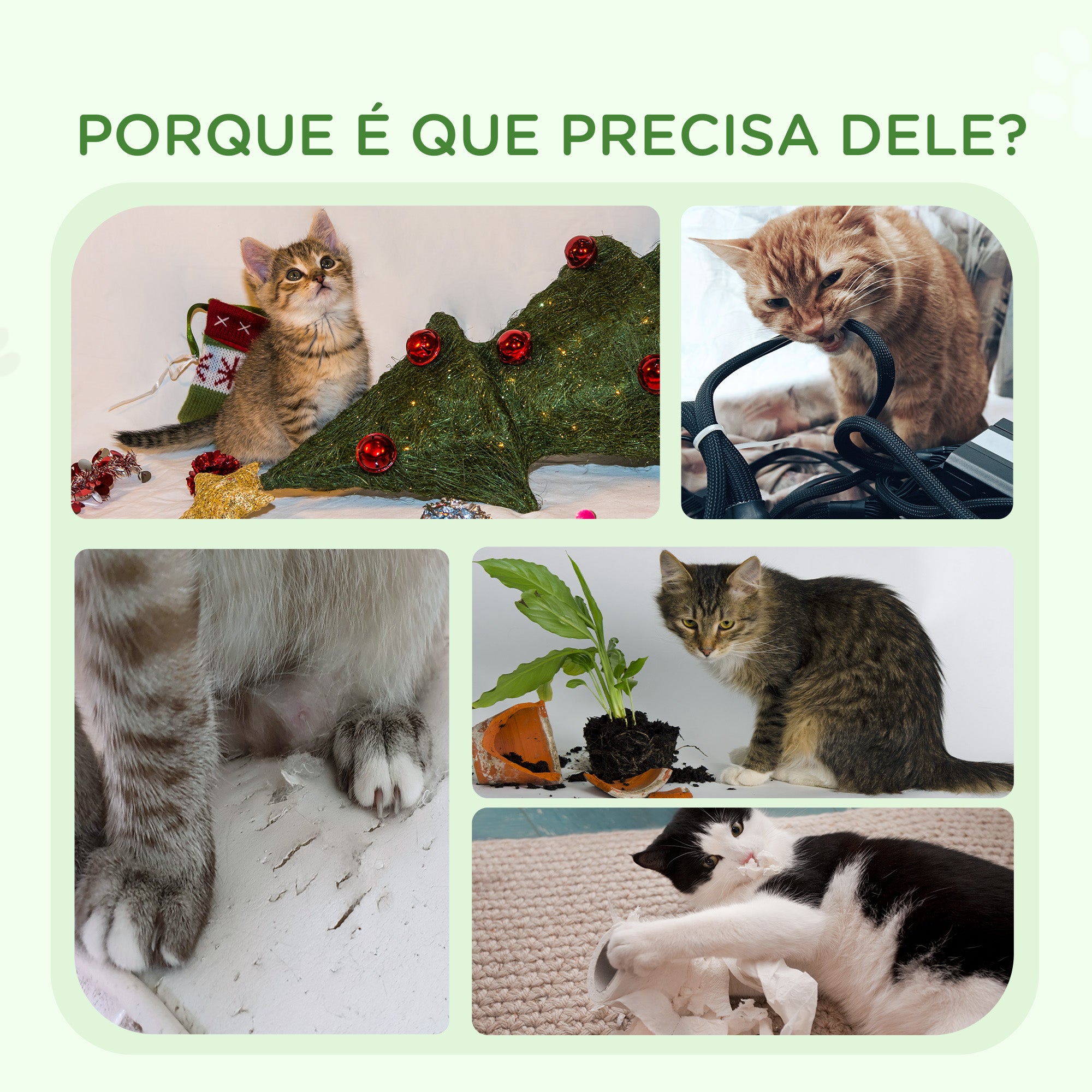 Arranhador para Gatos Branco 48x38x42 cm com Cama e Bolas Suspensas