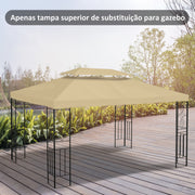 Toldo de Substituição 400x300 cm Creme Branco para Pérgola de Jardim