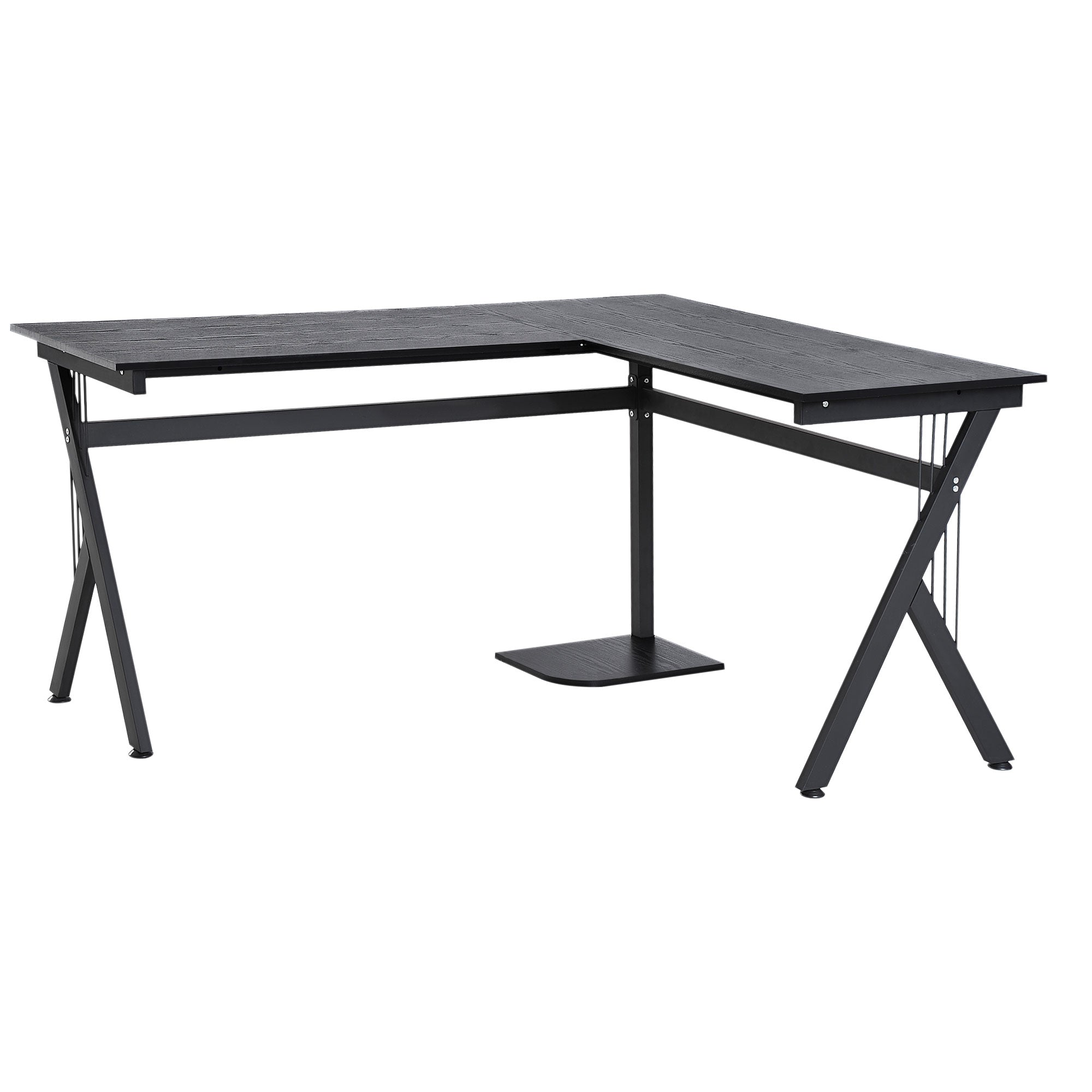 Secretária de PC em Forma de L - Cor Preto - 155 x 130 x 76 cm