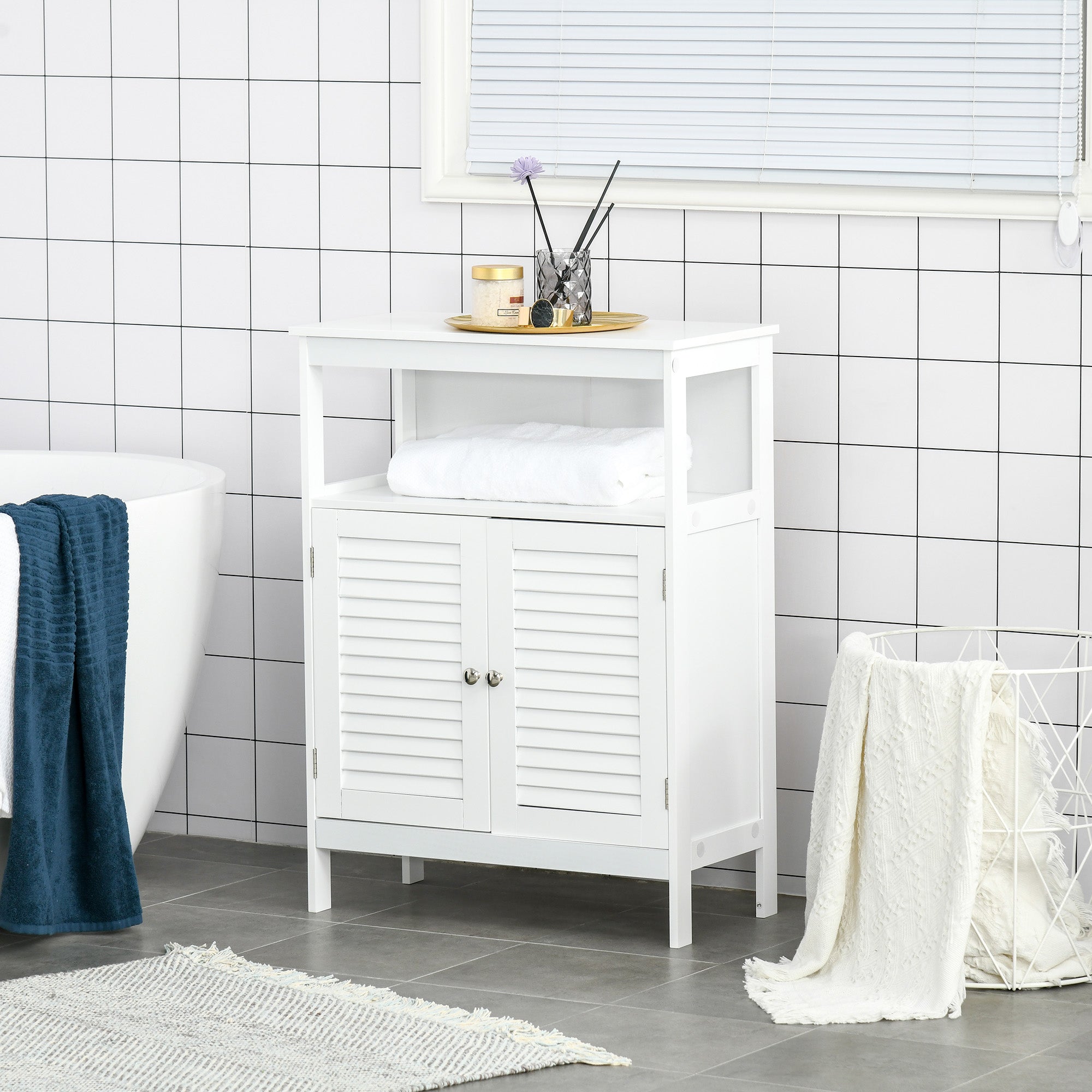 Armário de Casa de Banho Compacto 60x30x81,6 cm - Branco