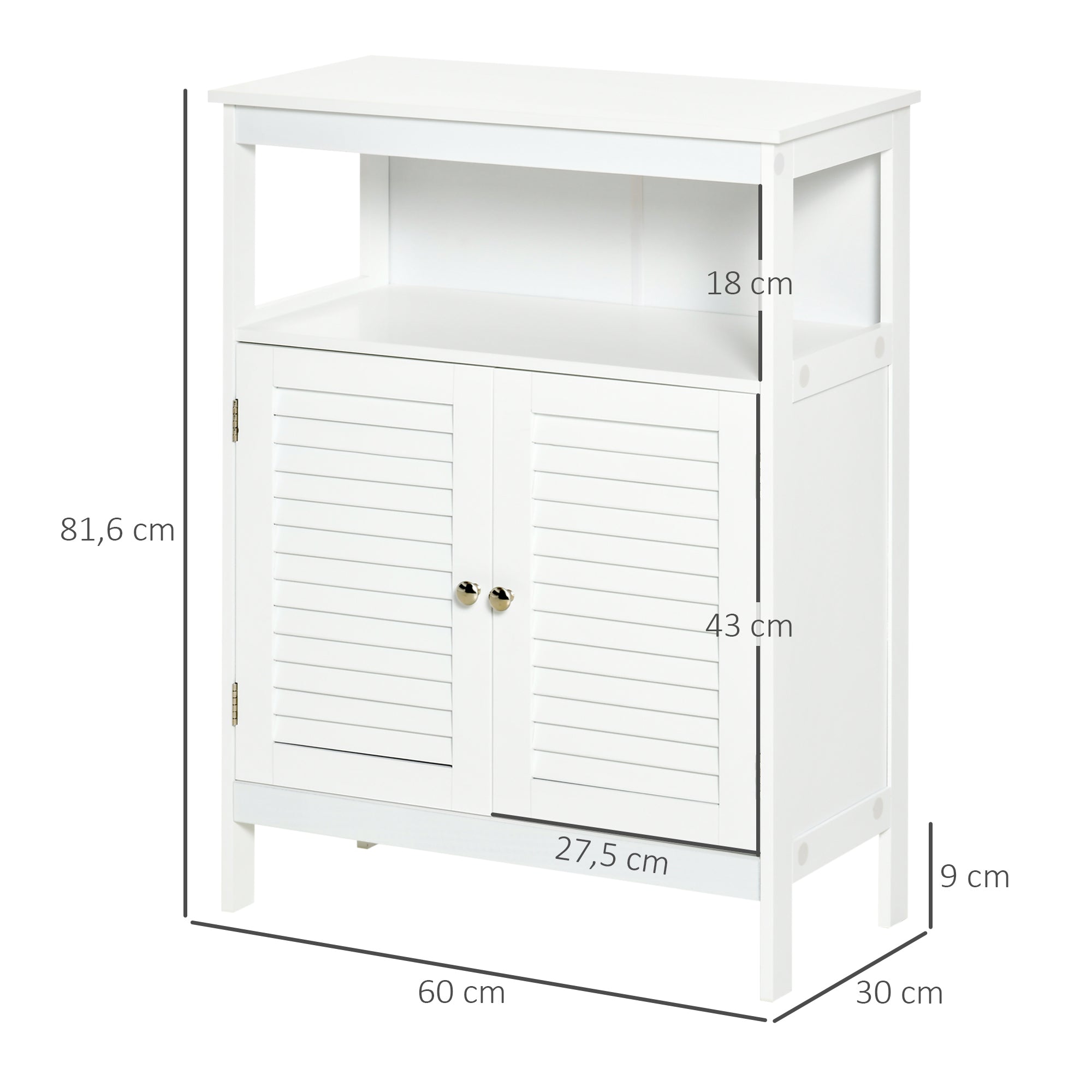 Armário de Casa de Banho Compacto 60x30x81,6 cm - Branco