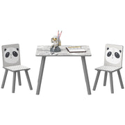 Conjunto de Mesa e Cadeiras para Crianças - 60x60x44 cm - Cinzento