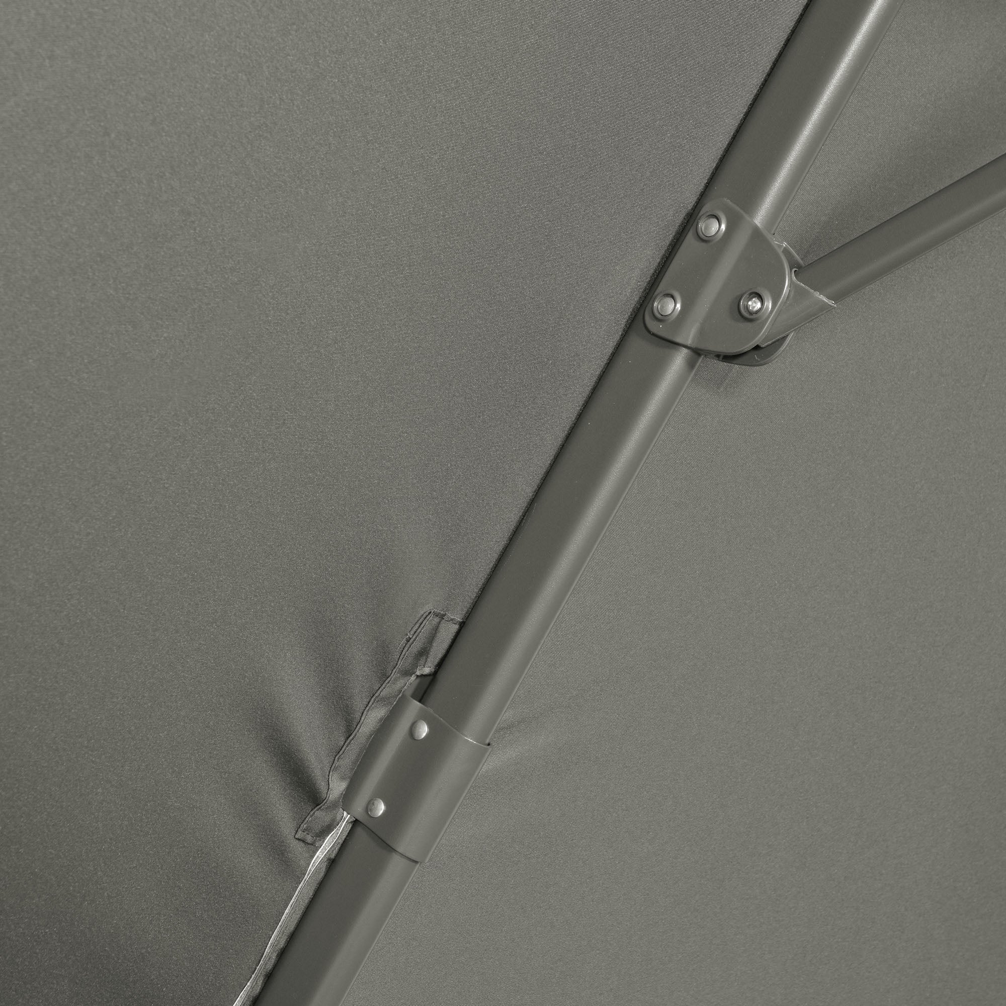 Chapéu de Sol de Jardim – Ø293x248 cm – Cinza Escuro – Alumínio, Metal, Poliéster e PC