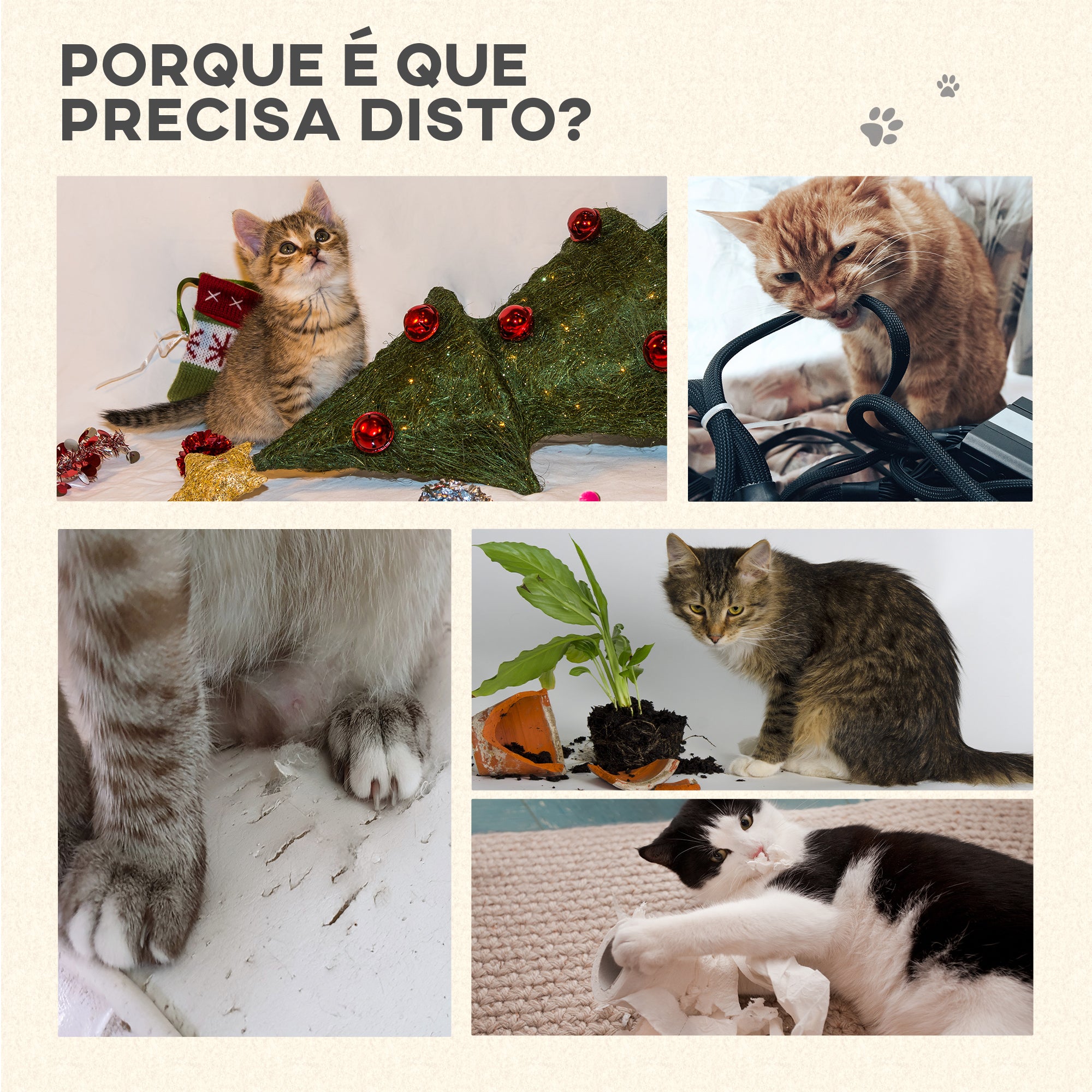 Árvore Arranhador para Gatos 154 cm Cinzento