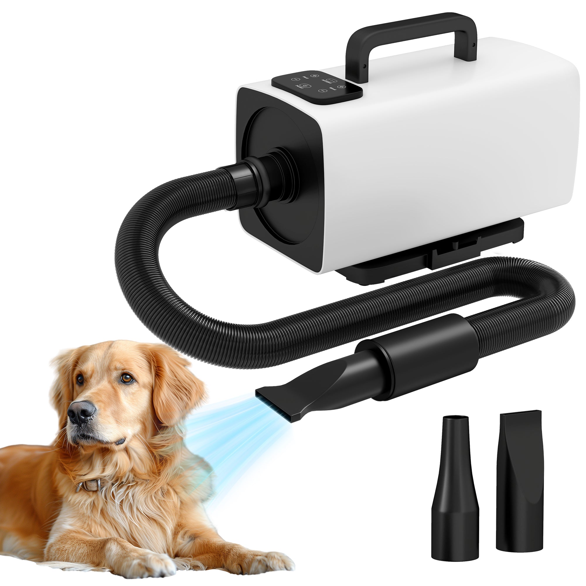 Secador de Cães 2200W Branco 34x16x25 cm - Velocidade e Temperatura Ajustáveis