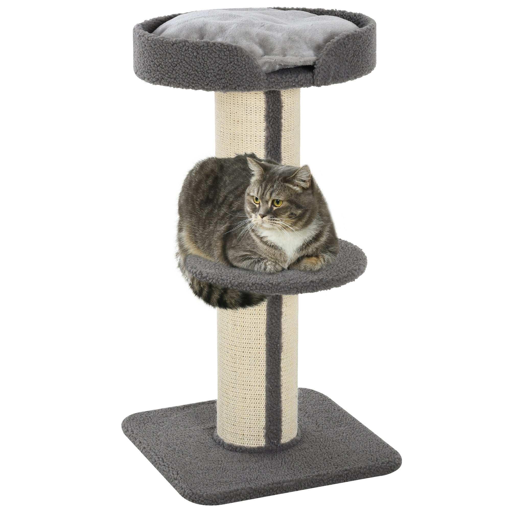 Arranhador para Gatos Cinzento Altura 91 cm - 45x45x91 cm