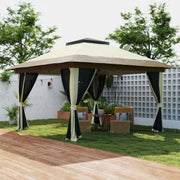 Pérgola Dobrável 356x356x280 cm - Creme Branco