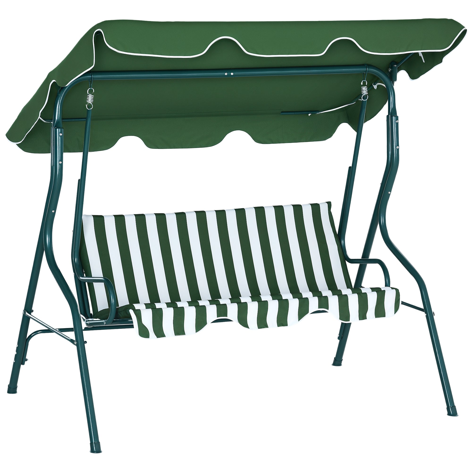 Baloiço de Jardim 2-3 Lugares Verde e Branco 170x110x153cm