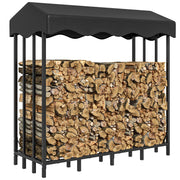 Suporte para Lenha Preto 143x70x145 cm - Armazenamento 1200 kg
