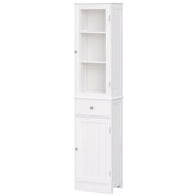 Armário Alto para Casa de Banho Moderno 40x27x171,5cm Branco