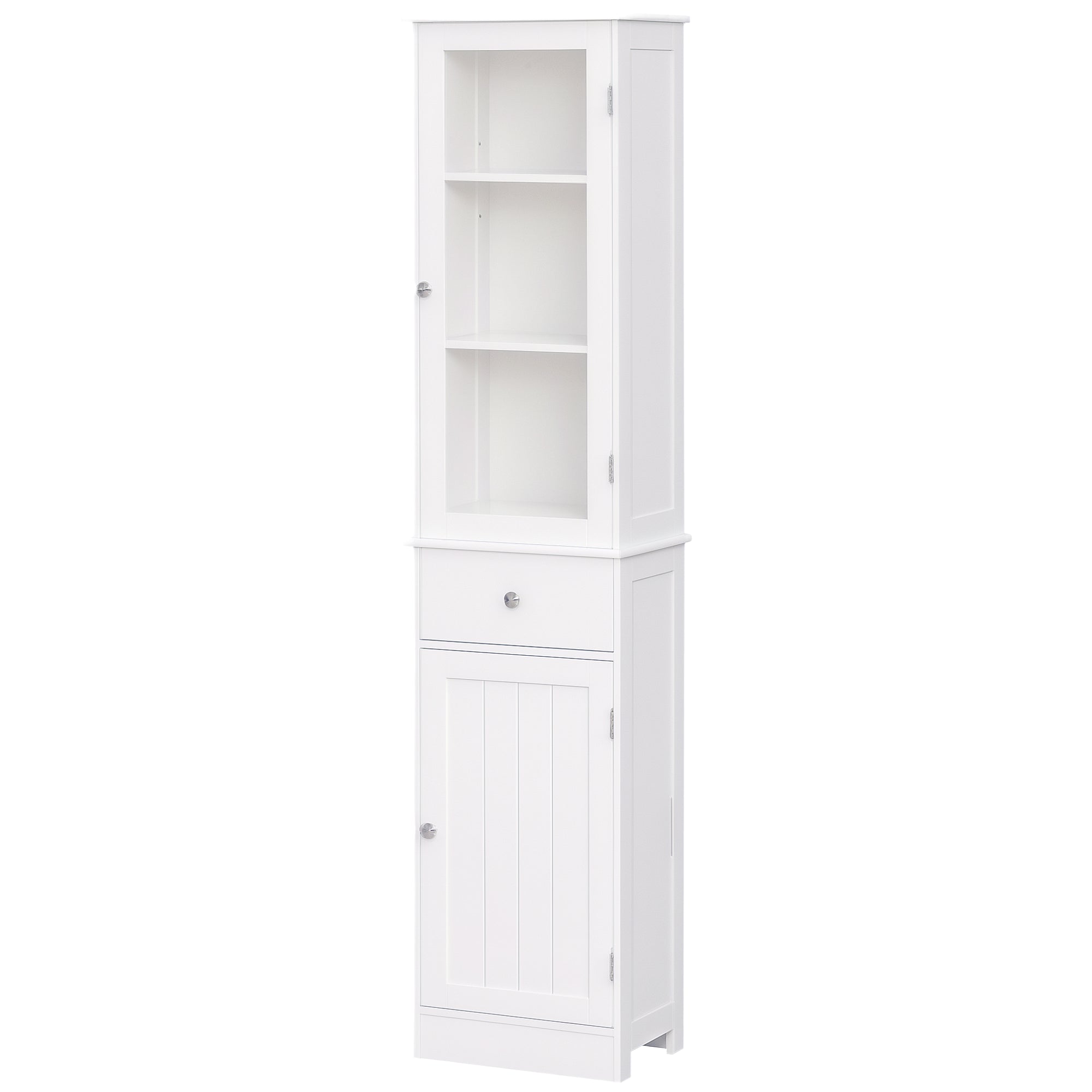 Armário Alto para Casa de Banho Moderno 40x27x171,5cm Branco