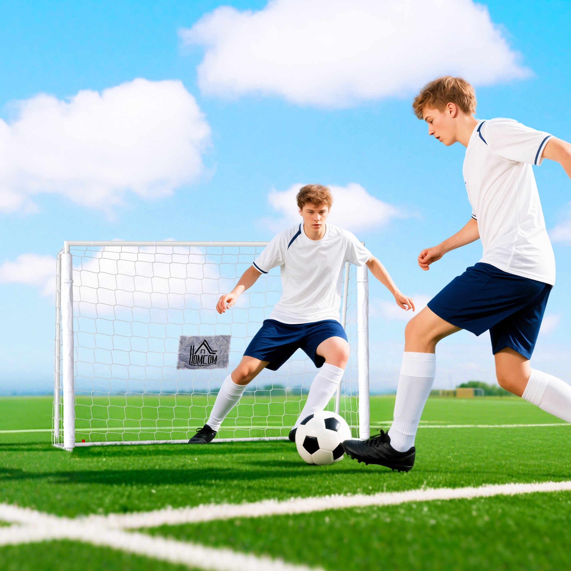 Baliza de Futebol – 186x62x123 cm – Branca – Aço e PE