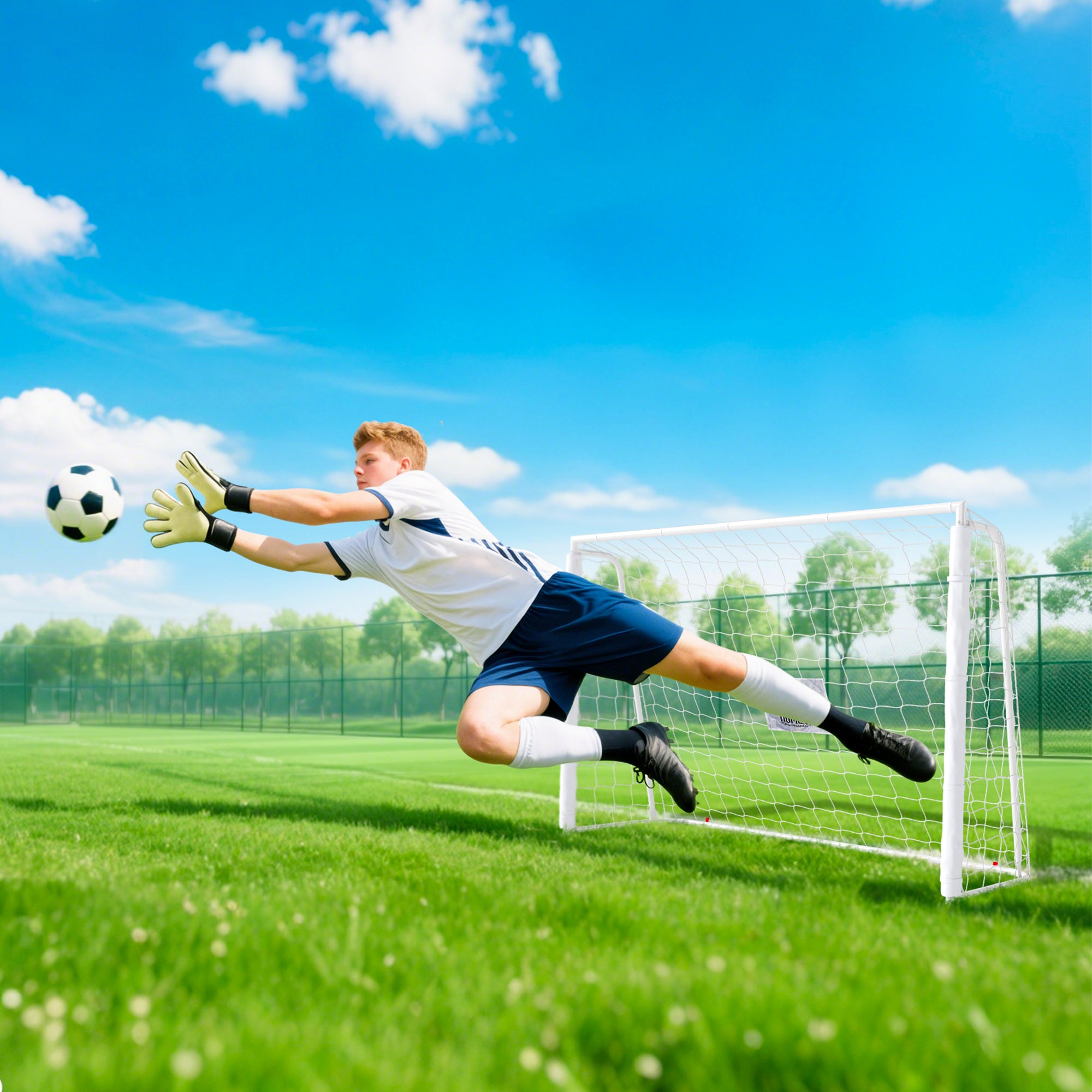 Baliza de Futebol – 186x62x123 cm – Branca – Aço e PE