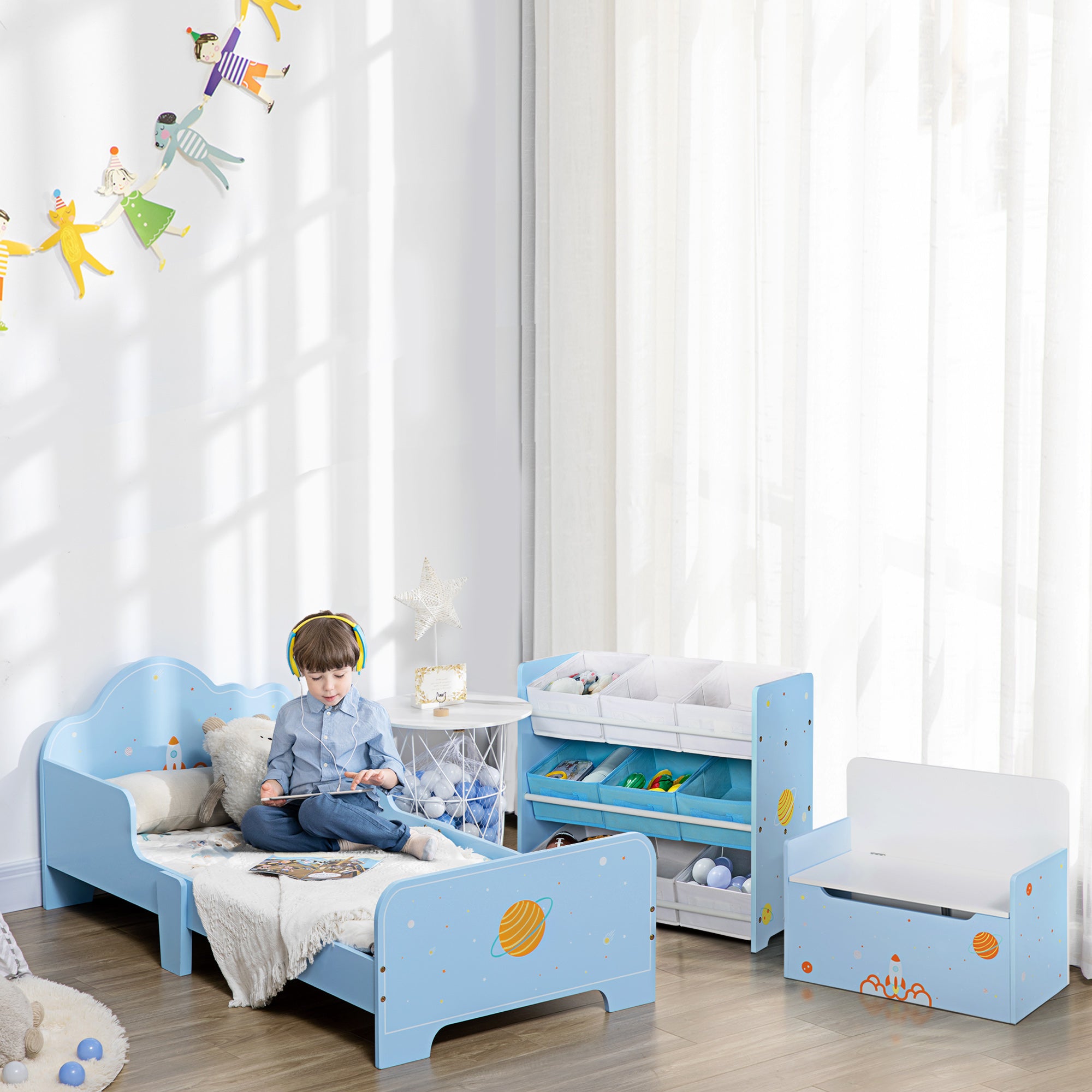 Estante Organizadora de Brinquedos Azul 63x30x60 cm