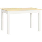 Mesa de Sala de Jantar Retangular 119x70x76 cm - Branco e Madeira