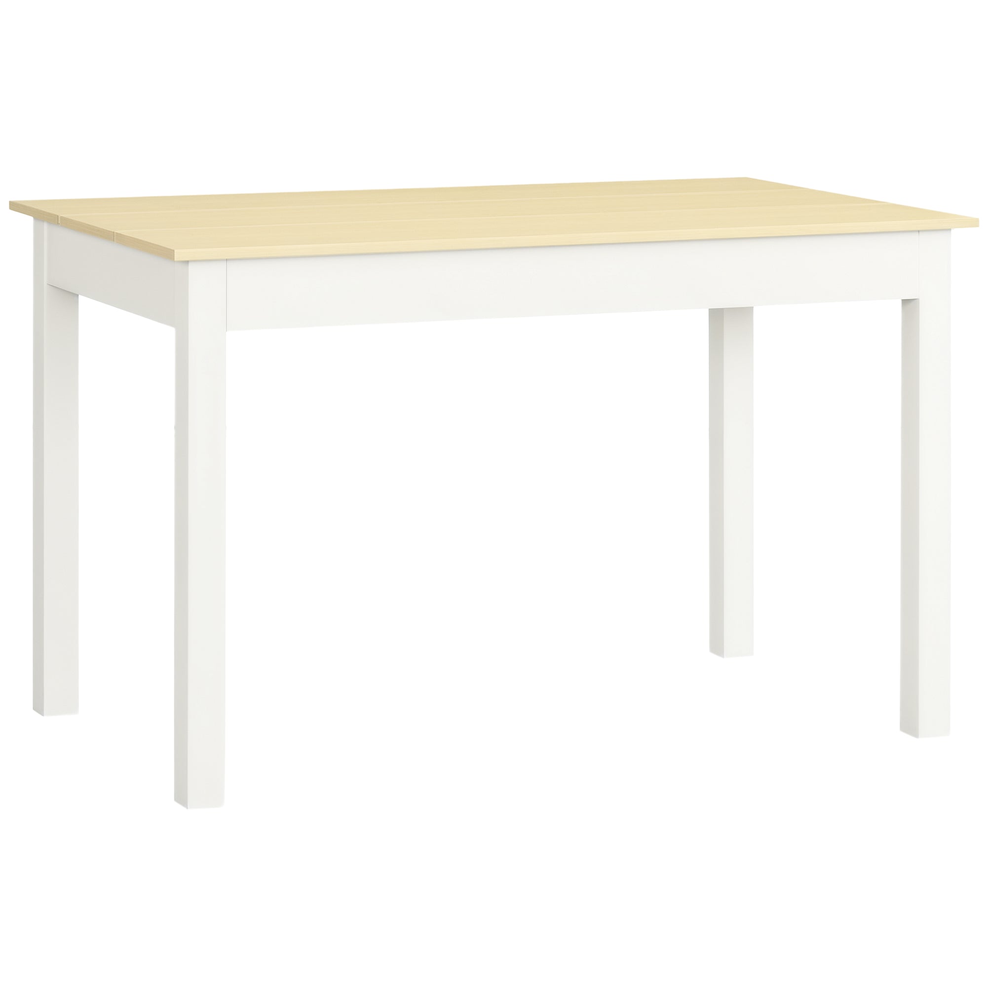 Mesa de Sala de Jantar Retangular 119x70x76 cm - Branco e Madeira