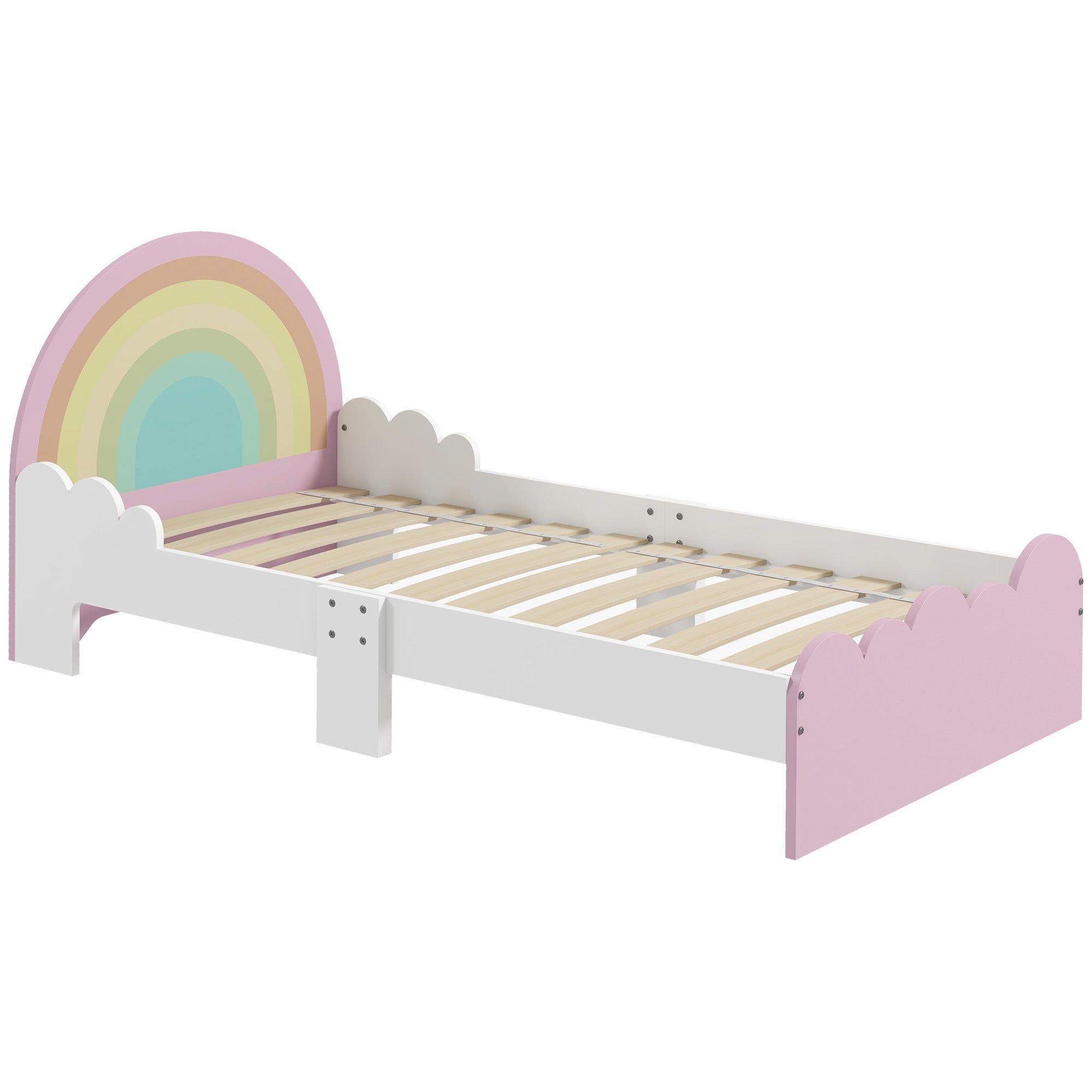 Cama Infantil Arco-Íris 143x74x66 cm Rosa Multicor