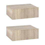 Conjunto de 2 Mesas de Cabeceira Cor de Madeira Natural 40x30x15cm