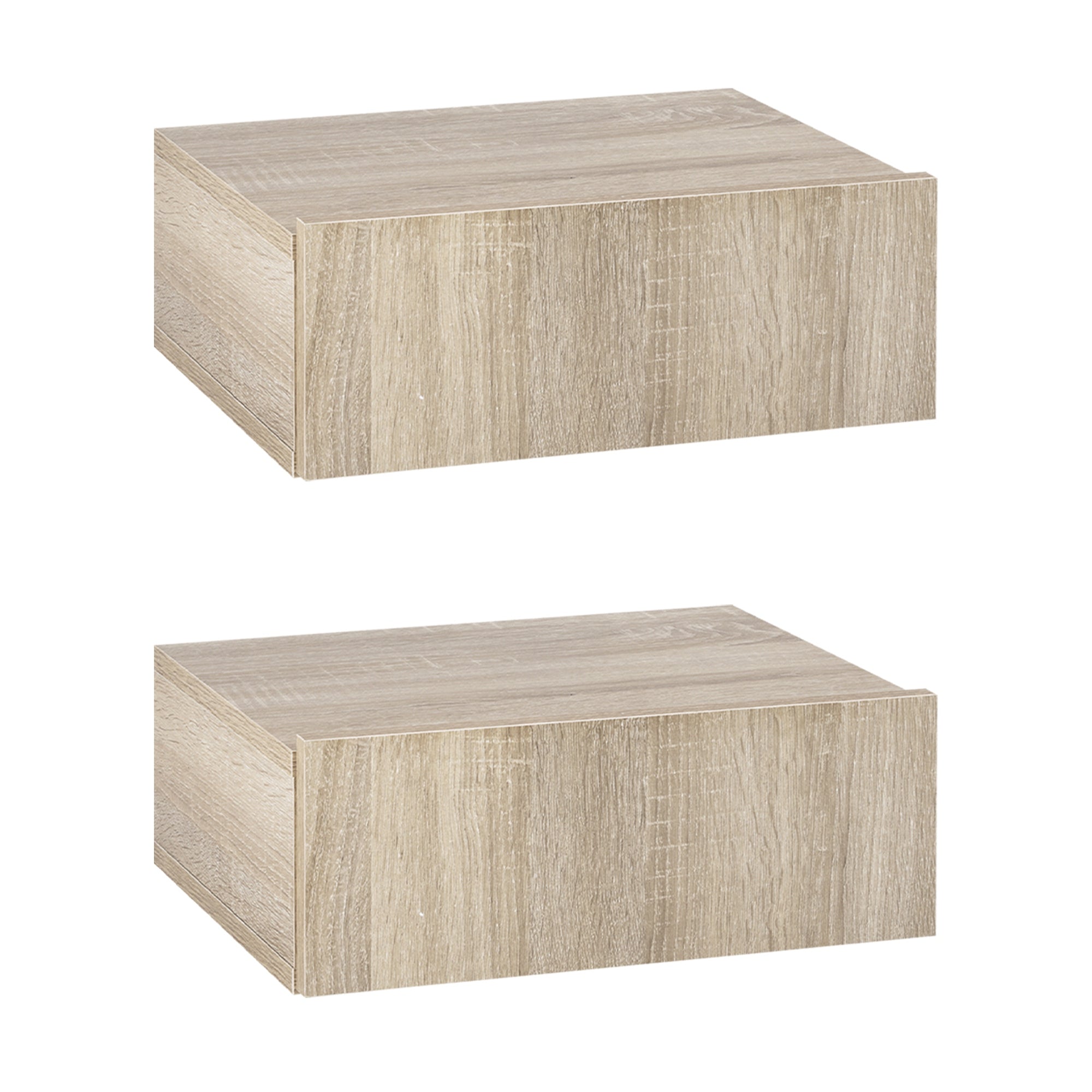 Conjunto de 2 Mesas de Cabeceira Cor de Madeira Natural 40x30x15cm