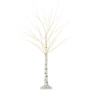 Árvore de Bétula Branca 150cm com 96 Luzes LED Branco Quente - Medidas 22x22x150cm
