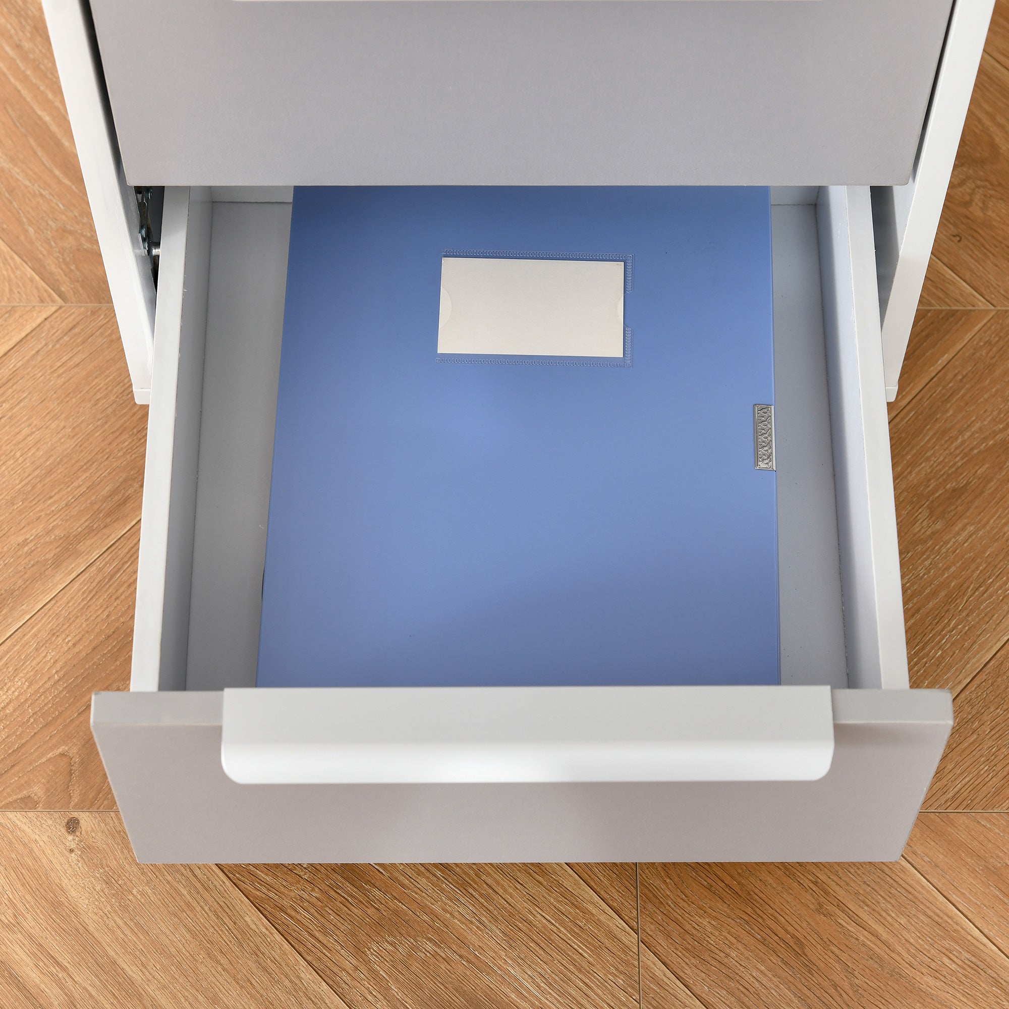 Bloco de Gavetas Móvel de Escritório 3 Gavetas 40x40x63,5 cm Branco e Cinza
