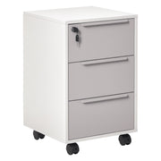 Bloco de Gavetas Móvel de Escritório 3 Gavetas 40x40x63,5 cm Branco e Cinza