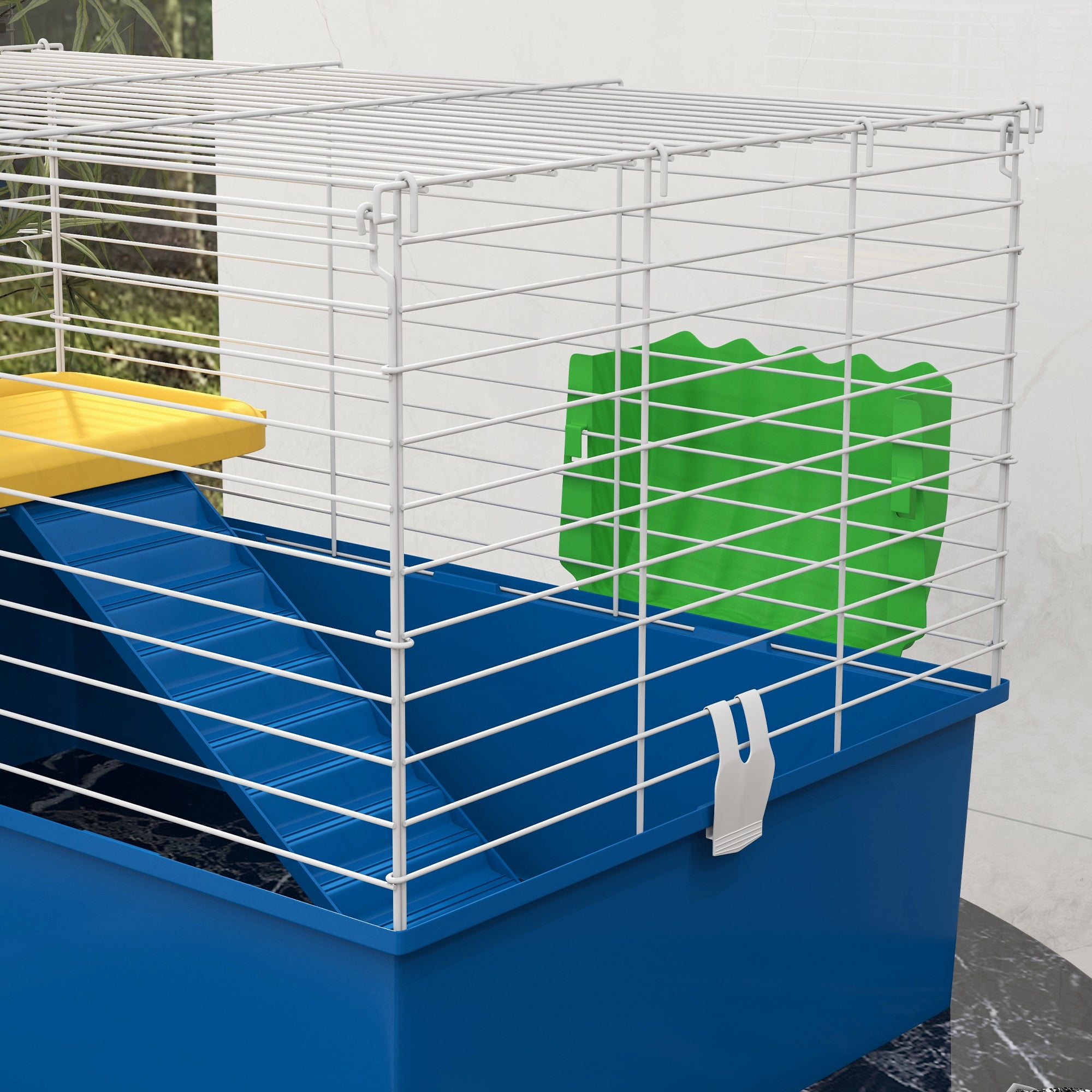 Gaiola para Animais Pequenos 71x46x47 cm Branco e Azul