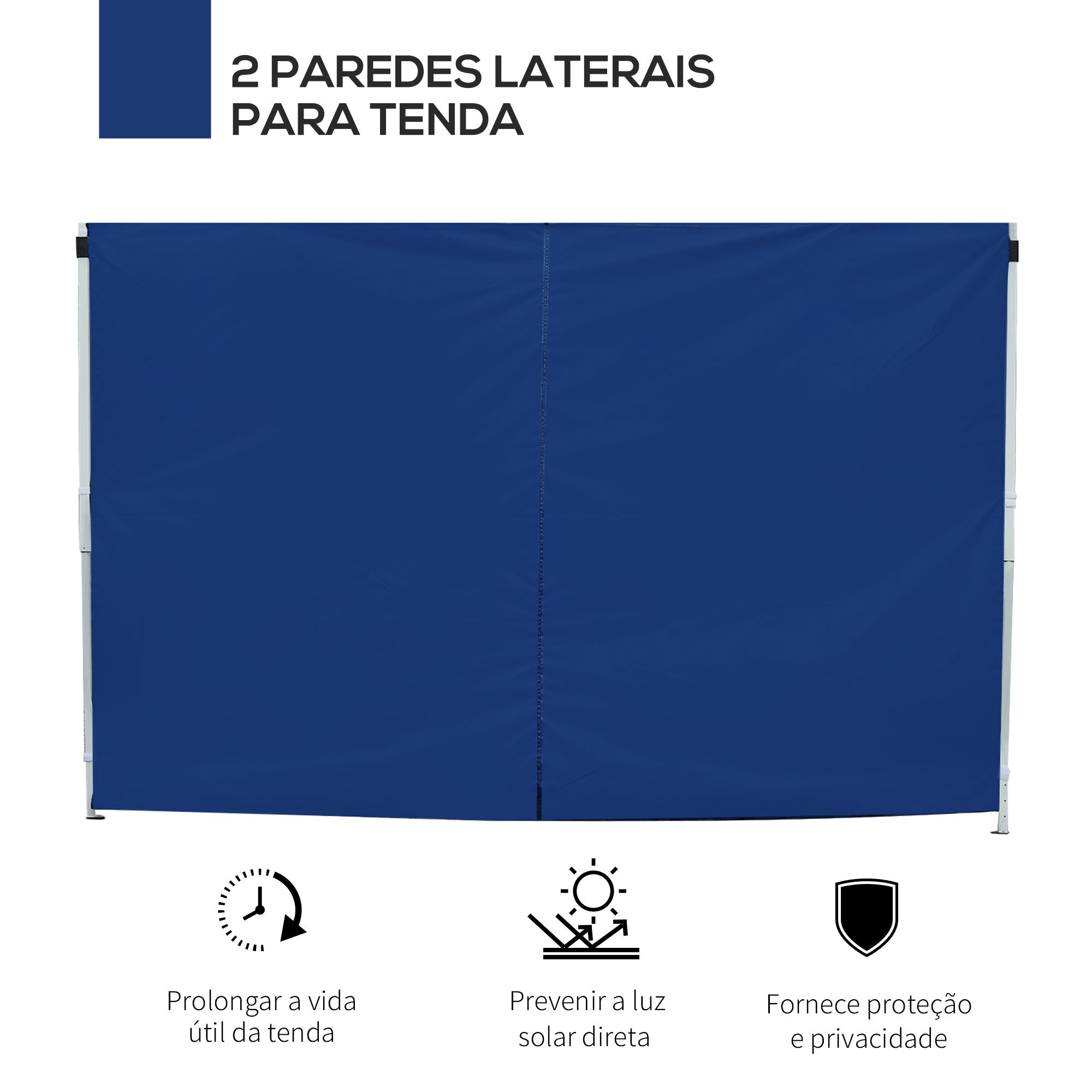 Painéis Laterais para Tenda 300x200 cm Azul - Tecido Oxford Resistente